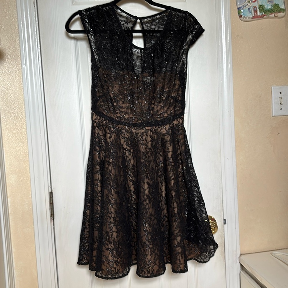 Black and gold A-line with keyhole back